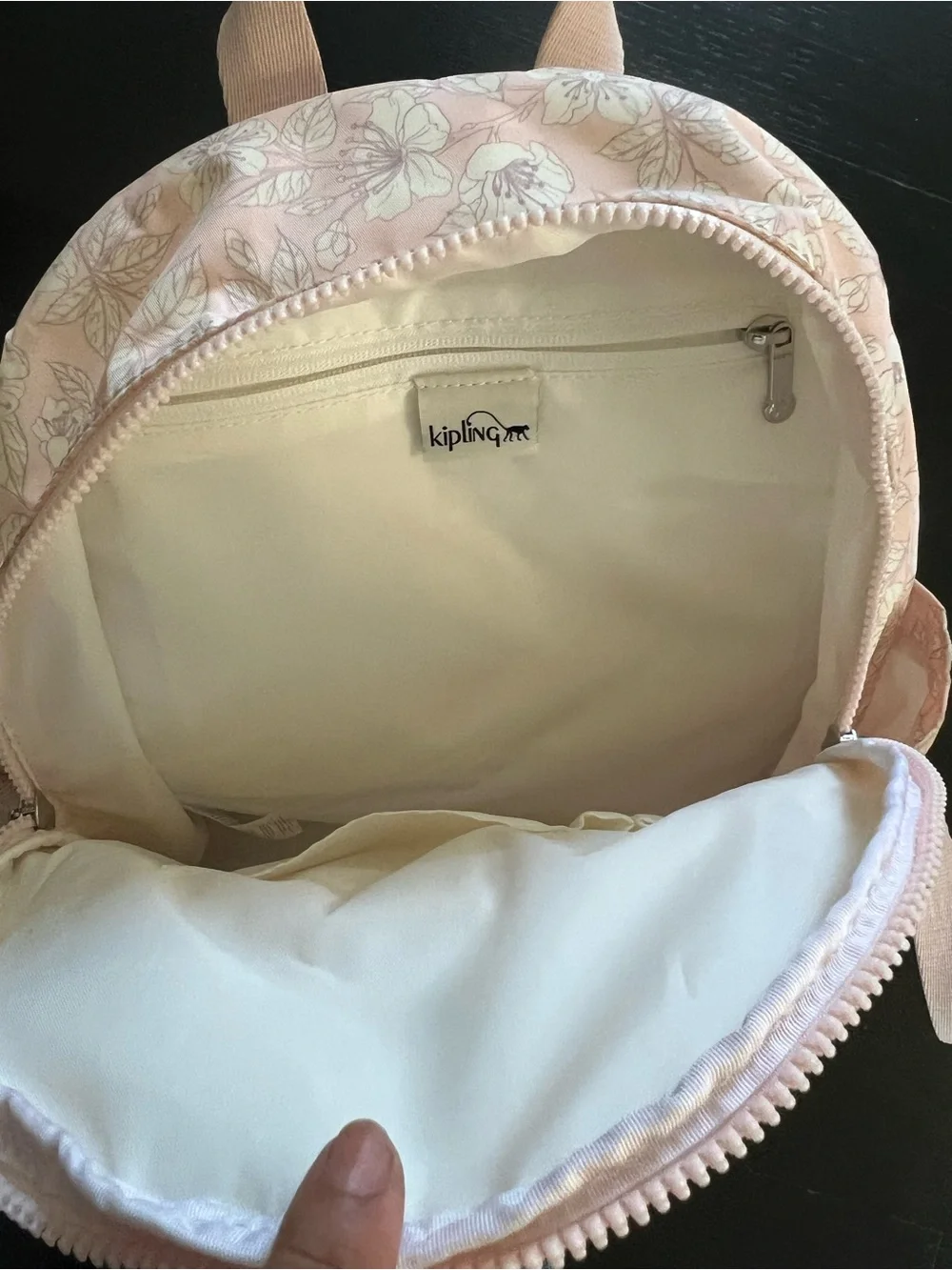 KIPLING Paola Small Backpack Pale Pinky FLORAL FLOWER SILVER WHITE